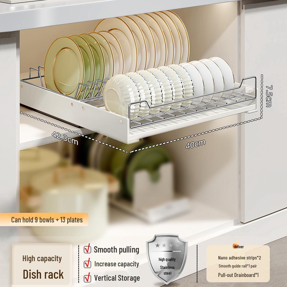 No-Install Spice Rack & Drawer Basket for Under-Sink Kitchen Storage