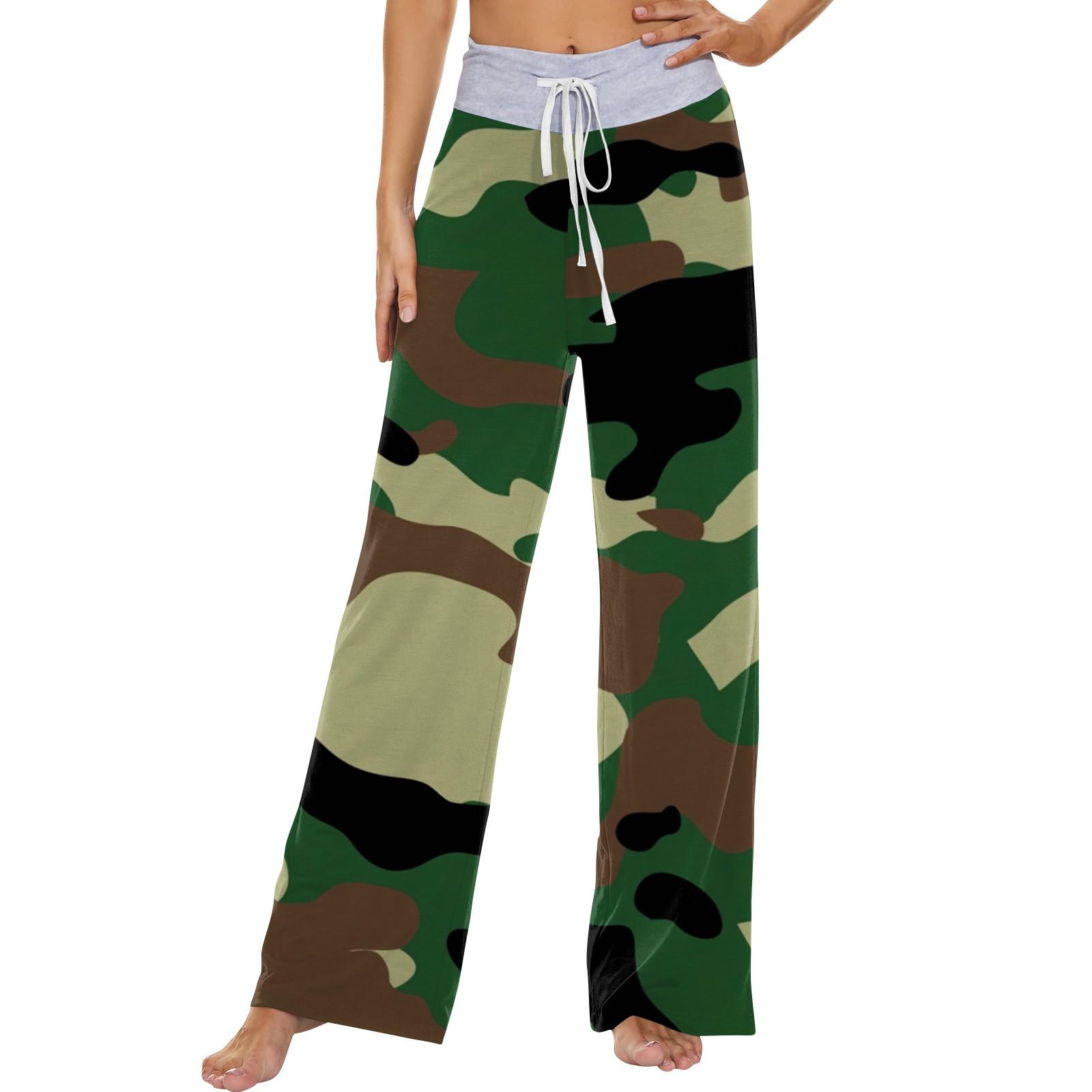 

Женские модные повседневные удобные пижамные брюки с принтом и широкими штанинами на шнурке XXL