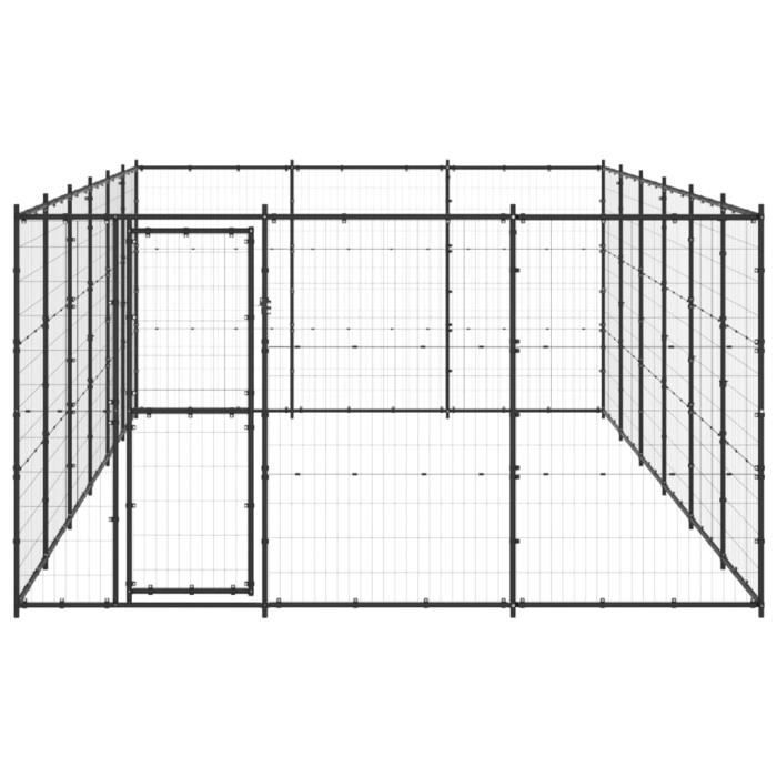 VidaXL Outdoor Dog Kennel Steel 21.78 M²