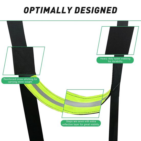 Anti-Skidding Steps Reflective Strip Design Foldable Wear Resistant Portable Rope Ladder