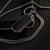 Men's Black Titanium Steel Long Bar Pendant Necklace - Hip Hop Fashion Statement Accessories
