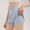 Nude-feel quick-dry sports shorts for women, loose-fitting, anti-exposure, high-waisted, for running, fitness, training, and casual wear in summer