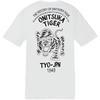 Onitsuka Tiger Graphic Tee Round Neck Short Sleeve Slim Fit Fashion Trendy Printed T-Shirt Unisex tops White 2183B620-100