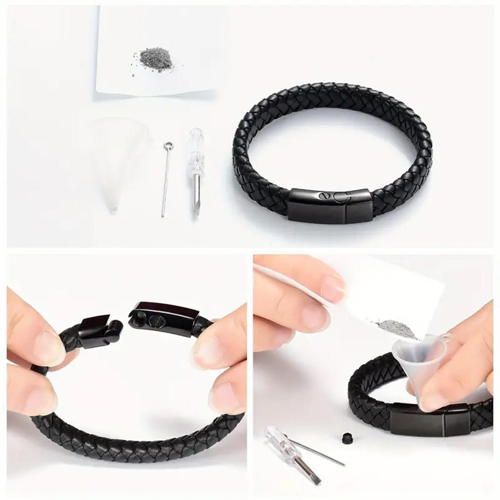 Adjustable Cremation Bracelet for Ashes 2PCS Memorial Keepsake Braided Urn Bracelet Memory Jewelry For Men And Women