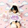 OB11 BJD Doll Hoodie Sweater Cat-Themed Gaming Outfit Cotton Blend Unisex Pullover 12-inch Dolls