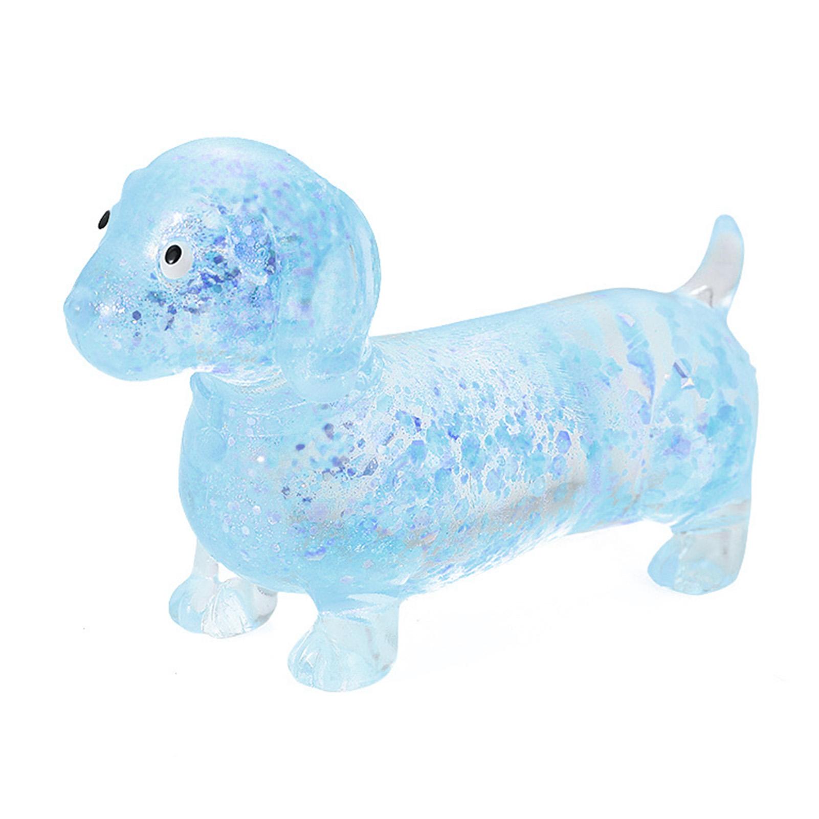 

Dachshund Squishies Stretch Squeeze Sensory Toy Cute Dog Shape Soft Slowing Rebound Anxiety Relief Squeeze Toy синий