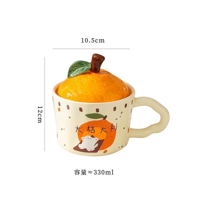 High-Value Ceramic Cup With Lid, Cute Office Couple Water Cup Gift Box, Creative New Year'S Souvenir