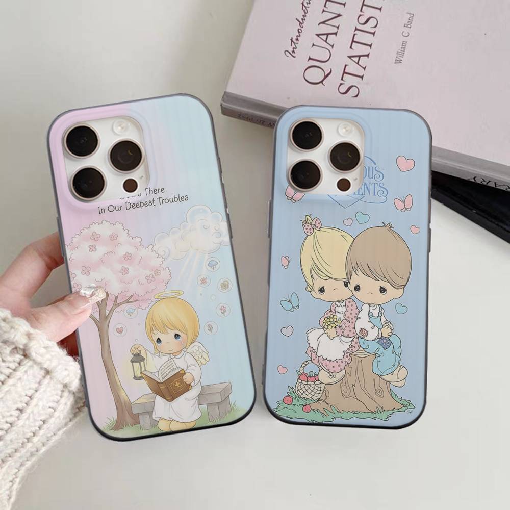 Precious Moments Cute Corrugated Pattern For IPhone 17 16 15 14 13 12 11 16 Pro Max Plus Pro Non-slip Phone Cover