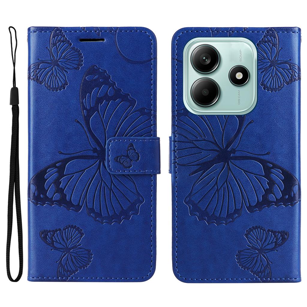 For Xiaomi Redmi Note 14 5G Wallet Case Floral Butterfly Imprinted Leather Phone Cover Stand
