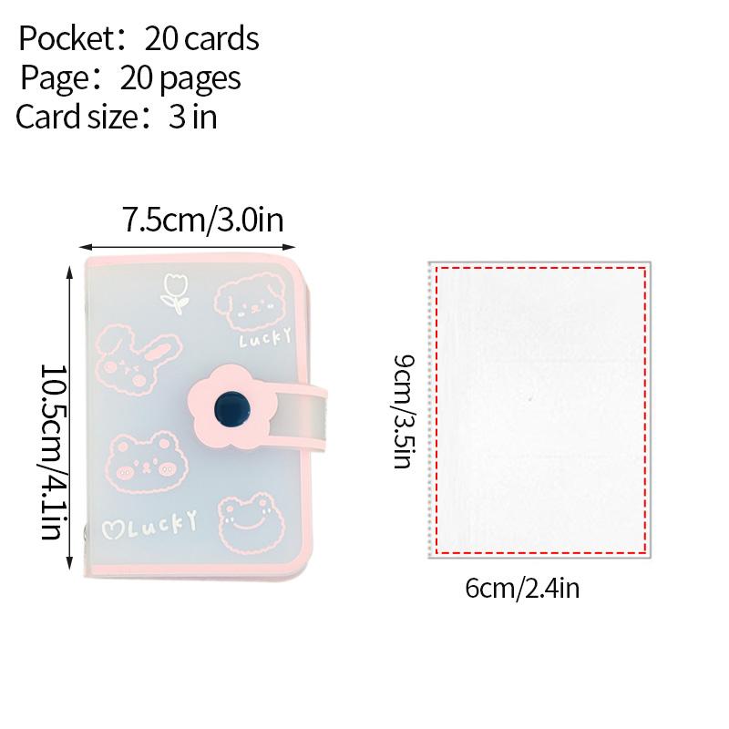 

Мини-фотоальбом с 20 карманами, держатель для фотокарточек 3 дюйма, ПВХ-альбом Instax Polaroid, держатель для удостоверения личности и кредитной карты, переплет для фотокарточек