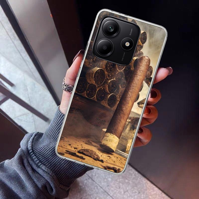 

Cigar Whiskey Ice Drink Phone Case For Xiaomi Redmi Note 15 14 14S 13 12S 12 Pro Plus 11S 11 10S 10 4G Cover 11E 11T 5G Print Fu Redmi Note 14 Pro 5G
