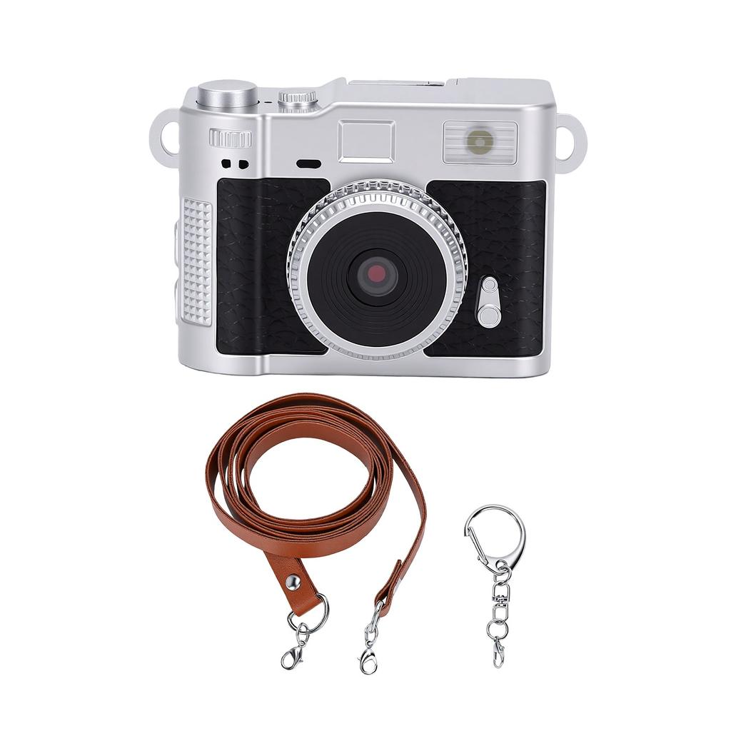 Keychain Digital Camera 1080P HD Retro Teens Camera with 1.47 Inch Flip Screen Built in Flash for Travel School Black