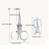 1PC Folding, portable, multi-functional stainless steel small scissors for travel, home and student safety scissors
