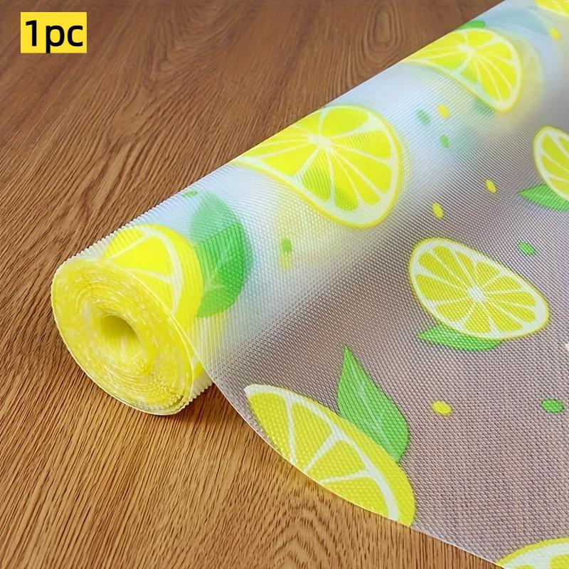 Non Adhesive Waterproof Drawer Liner With Cute Lemon Print Cuttable For Cabinets Wardrobes Shoe Racks Shelves