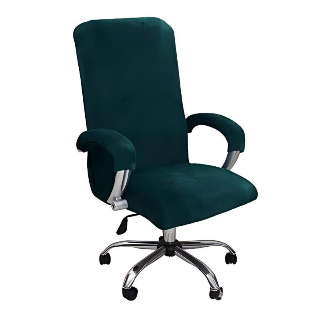 

Solid Color Office Chair Cover Elastic Computer Chair Cover Soft Protective Cover Conference Room L темно-зеленого