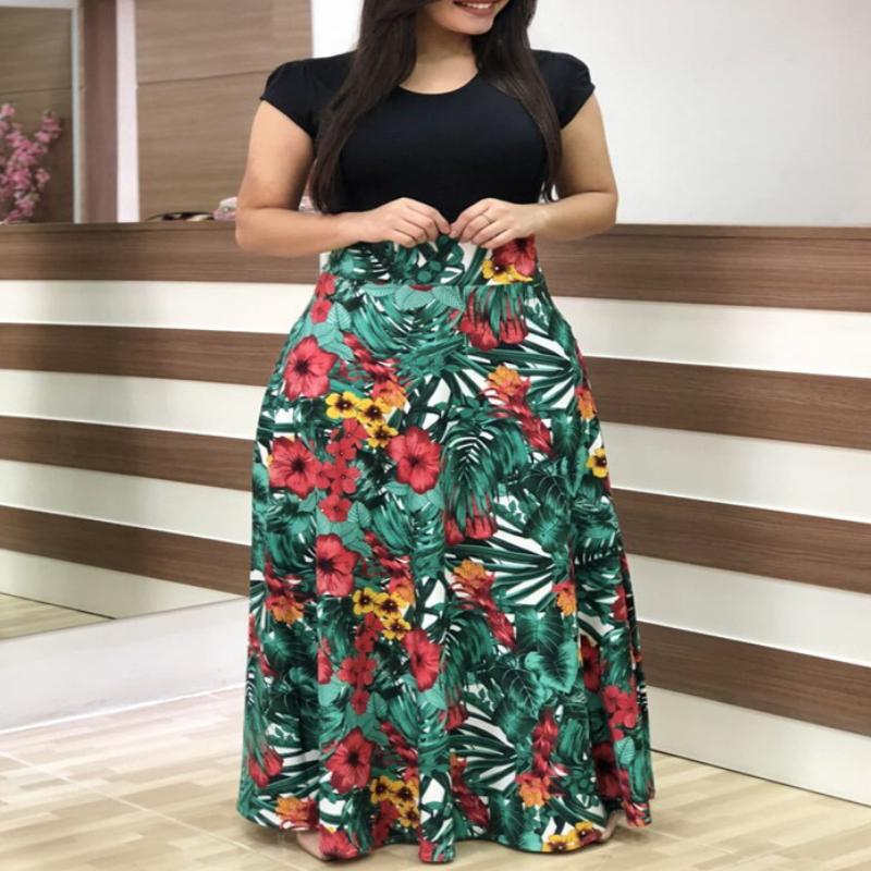 

Жіноче літнє богемне плаття з коротким рукавом та квітковим принтом, довгим рукавом, з круглим вирізом, довгим рукавом, з коротким рукавом XXXXXL