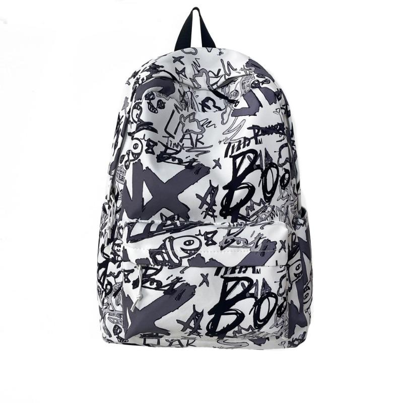High Value Trendy Cool Personality Graffiti Backpack Junior High School Students Lightweight Large Capacity Backpack