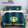 Leeds United Custom Name Pattern Bedding,Quilt Set Quilt Cover Pillowcase Home Birthday Gift(1 * Duvet Cover + 2 * Pillowcase, Without Core)