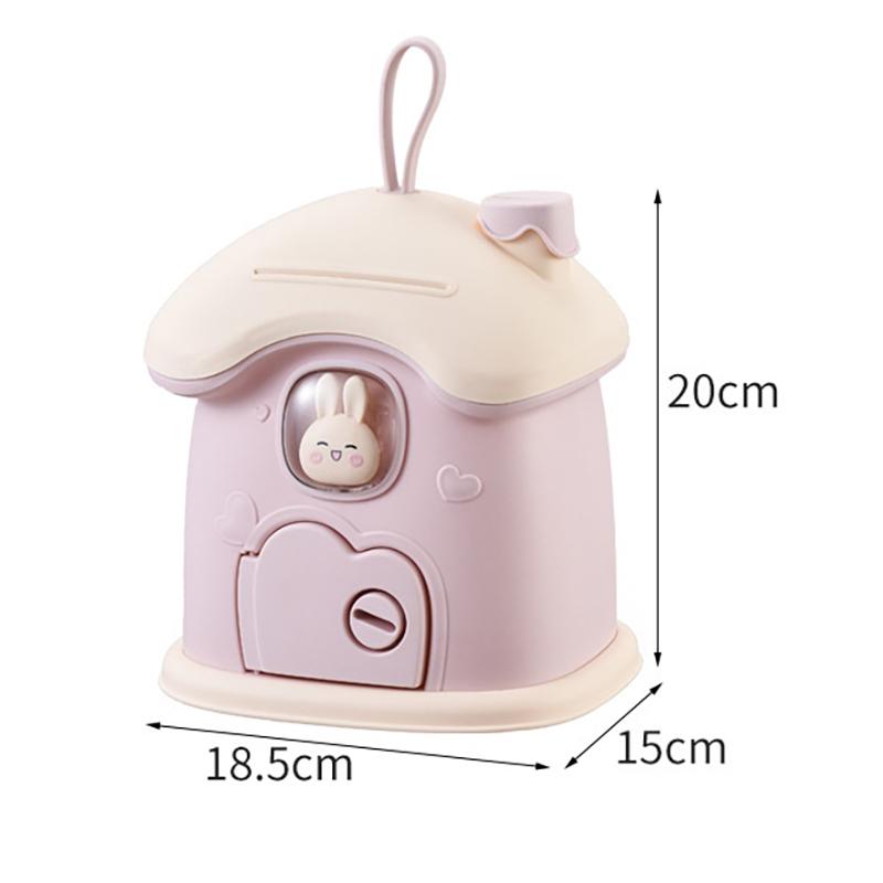 1 Set Children House Coin Holder Piggy Banks Safe Box Bunny Piggy Bank Mysterious Box Room Decor Cash Savings Bills Moneybox