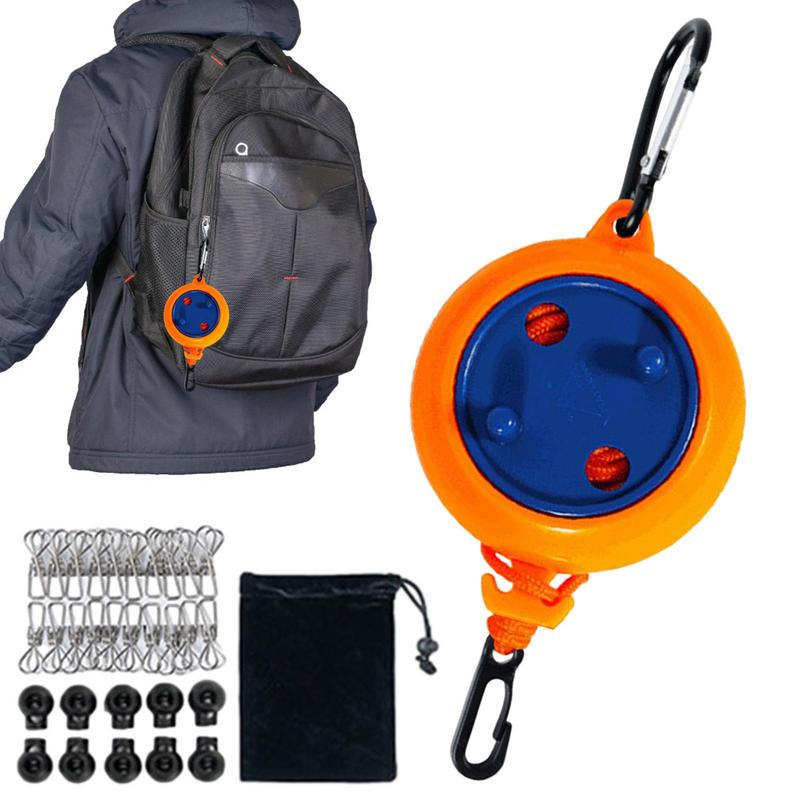 10M Retractable Clothesline Set Washing Line Portable Clothesline Travel Hotel Laundry Drying Rope With Clamps