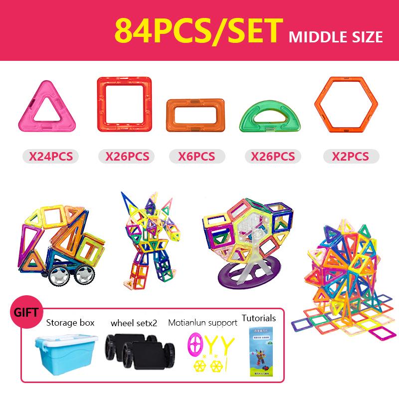 Stained Glass Magnetic Tile Building Blocks - Children's Educational Toy Set for Creative Play