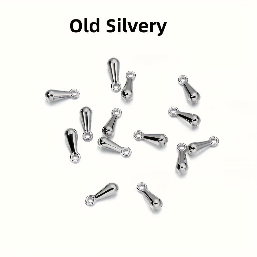 

50 шт./Лот Золотистые Старые Серебристые Подвески-Капли Концевые Бусины 2*7 мм Для Удлинительной Цепочки Хвоста DIY Изготовление Ювелирных Изделий Фурнитура Аксессуары серебряный