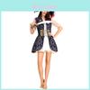 Fantasia de Pirata Cativante Para Mulheres Com Design Estampado Azul Ideal Para Festas de Halloween
