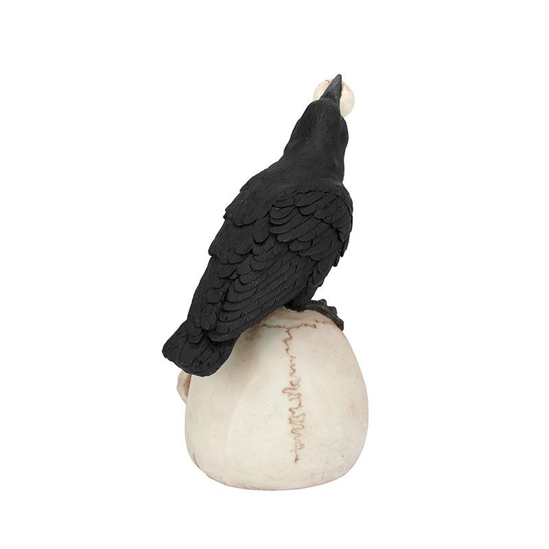Halloween Crow Skull Glass Ornament for Yard Decor