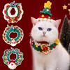 Pet Christmas Bib Drool Towel Adjustable Cat Dog Scarf Knitted Pet Clothes Cats Chinese New Year Costume Cat Accessories