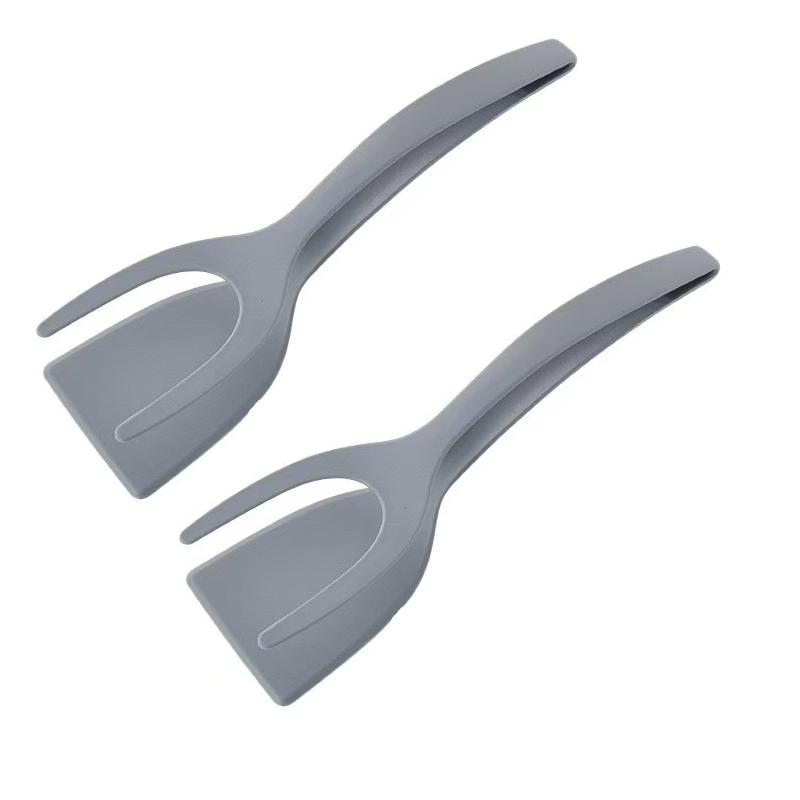 2-in-1 Nylon-Griff-Wenderzange mit Eierspatel und Steakzange Pfannenwender Küchenwerkzeuge Kochzubehör