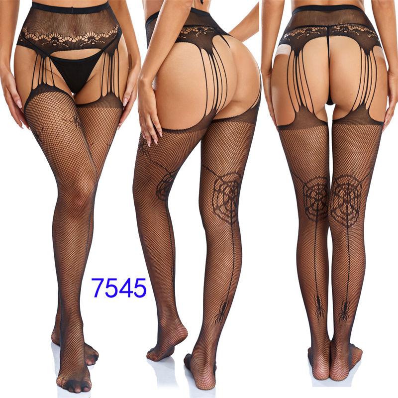 Sexy Suspenders Mesh Stockings Fishnet Eye Women's Bottoming Pantyhose