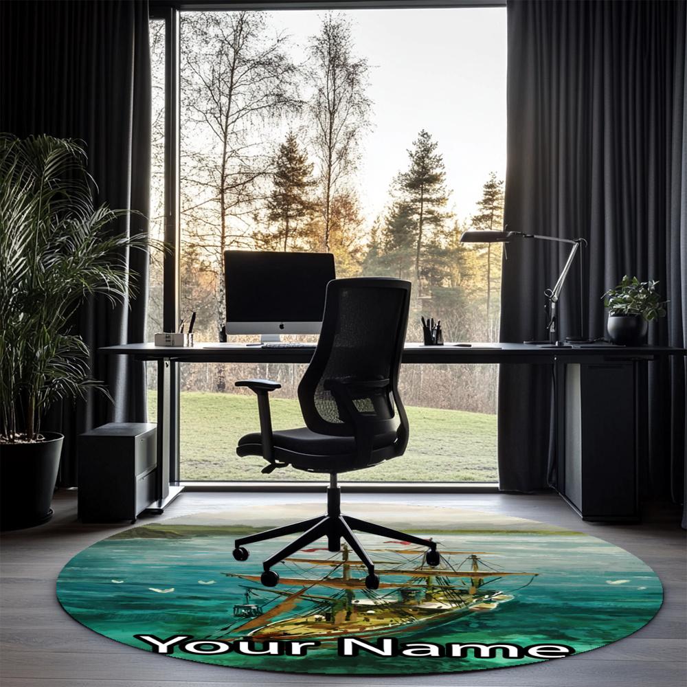 Custom Name Anno 1800 Printed Round Rug Carpet Chair Rug Area Rug Entryway Doormats,for Office Chair Living Room Bedroom Kitchen Room.