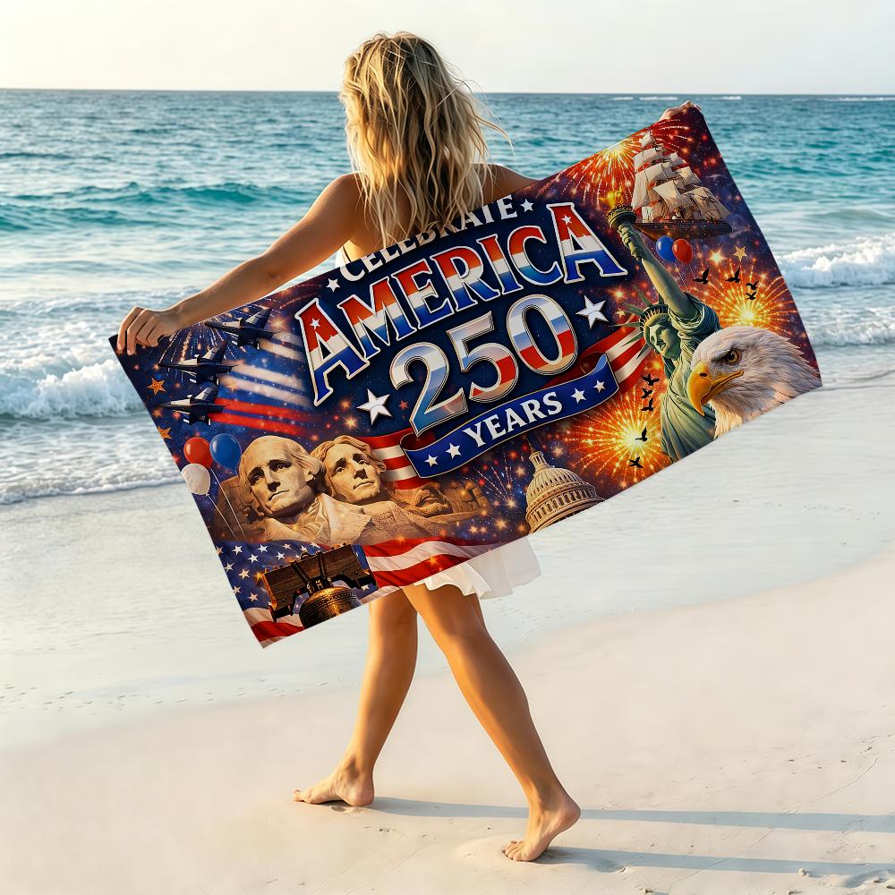 America 250th Anniversary Towel Soft Pool Gift For Travel Gym Shower Camping Quick Dry Sports Beach Towel