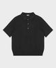 Teildeon Cotton Knit Polo Short Shirt Black