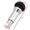 8PCS TR414 Chrome Tubeless Snap In Wheel Tire Valve Stems Rubber Dust Caps New