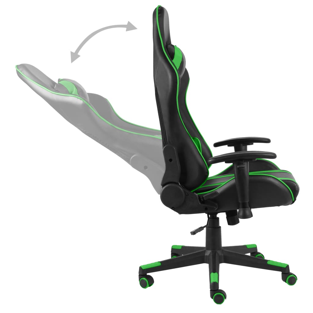 Gaming Chair Swivel Green PVC