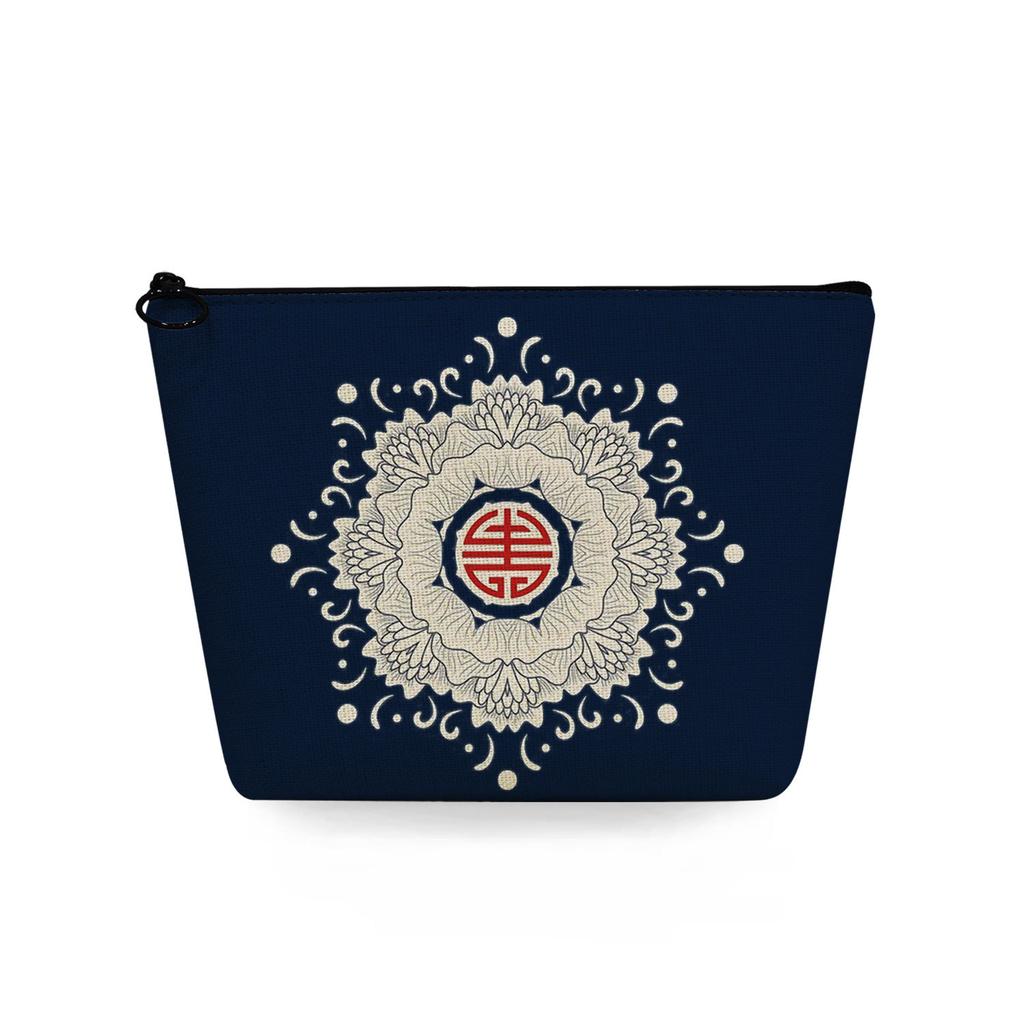 Women Blue and White Porcelain Print Cosmetic Bag Toiletries Organize Travel Storage Case 6750