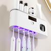Wall-Mounted UV Sterilizing Toothbrush Holder and Cup in Gunmetal Gray