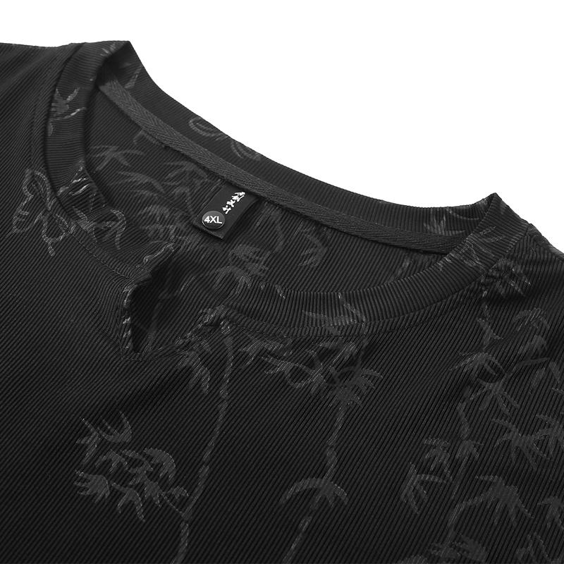 Men's Plus Size Bamboo Print Tank & Shorts Set, Casual 2-Piece Outfit (4XL-10XL)