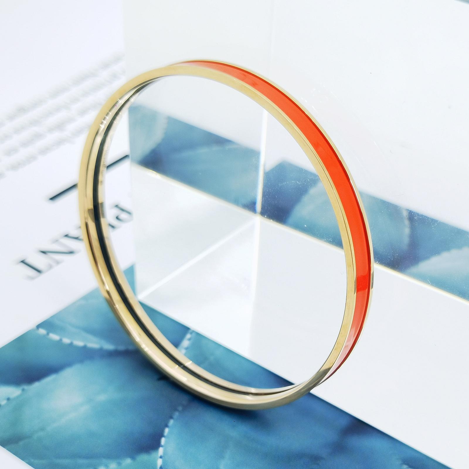 H Круглый браслет с закрытым горлом, эмалированный цветной