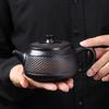 Large-Capacity Purple Clay Kung Fu Tea Set with Jump Knife Teapot and Two Cups