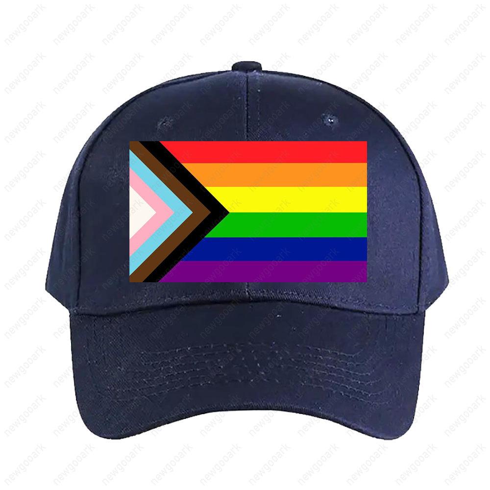 Homosexuelle Progress Pride Flagge Kappe Sommer Damen Unisex Erwachsener Schirmmütze Mode Lässig Verstellbar Bedruckte Baseballkappen Trucker Cap