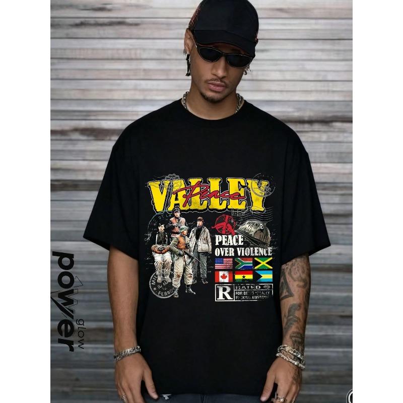 American Retro Hip-hop Y2K Fashion Street Style Men's Pure Cotton T-shirt All Season Casual Fashion Streetwear