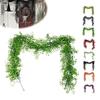 Multicolored Seasonal Vines 1.8M Artificial Ivy Vines, Halloween Garland Hanging Plastic Leaves Vine, UV Resistant Flexible for Porch Greenery Indoor