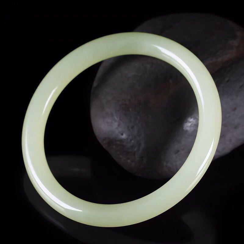 Женский ретро-браслет-бангл из афганского нефрита, прозрачный, круглый