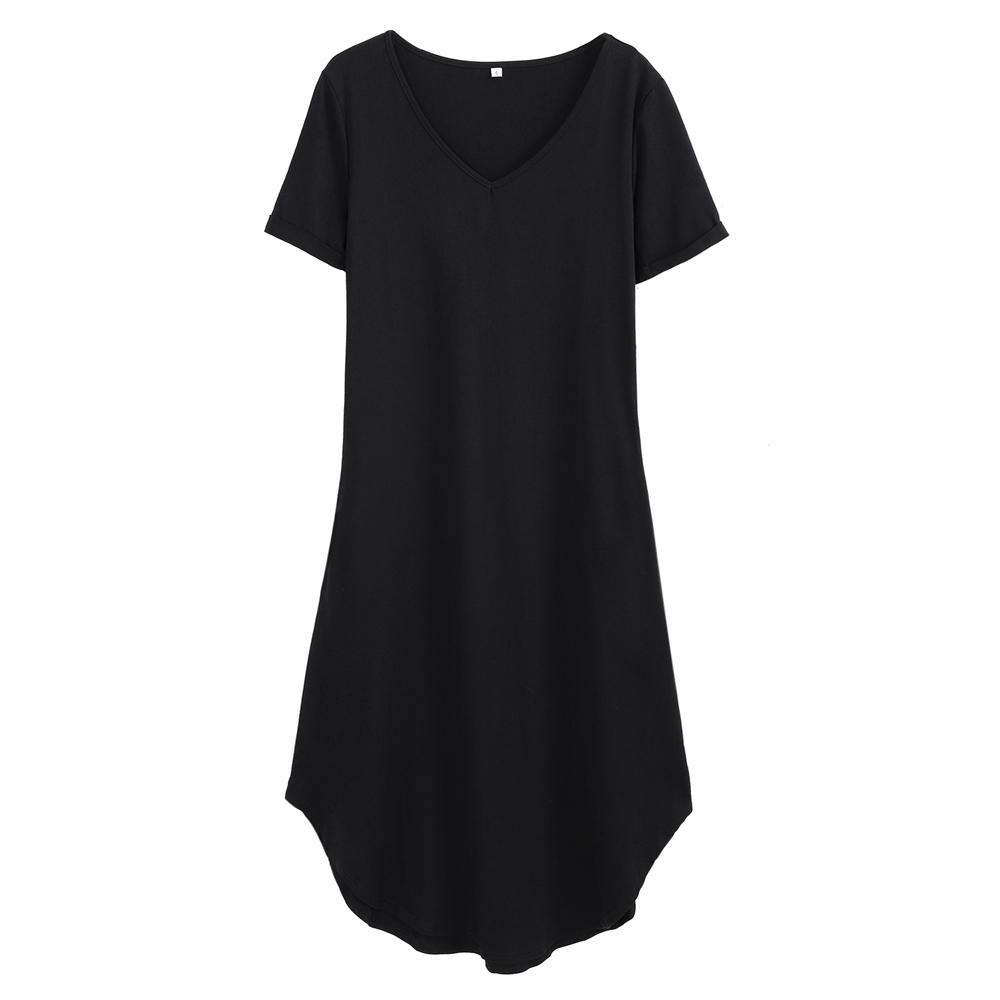 Dámské šaty s kapsami Pohodlné Volné Domácí oblečení Noční košile Pyžamo