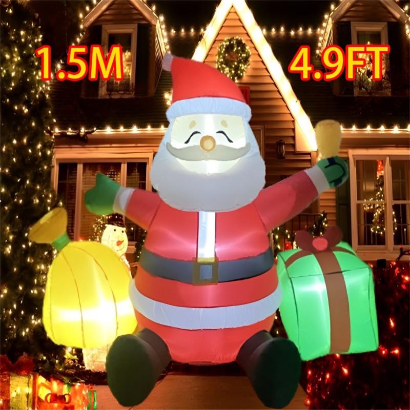 Christmas Inflatable Style Decoration Built-in LED Lights Inflatable Model Outdoor Ornament Xmas Party New Year Garden Decor