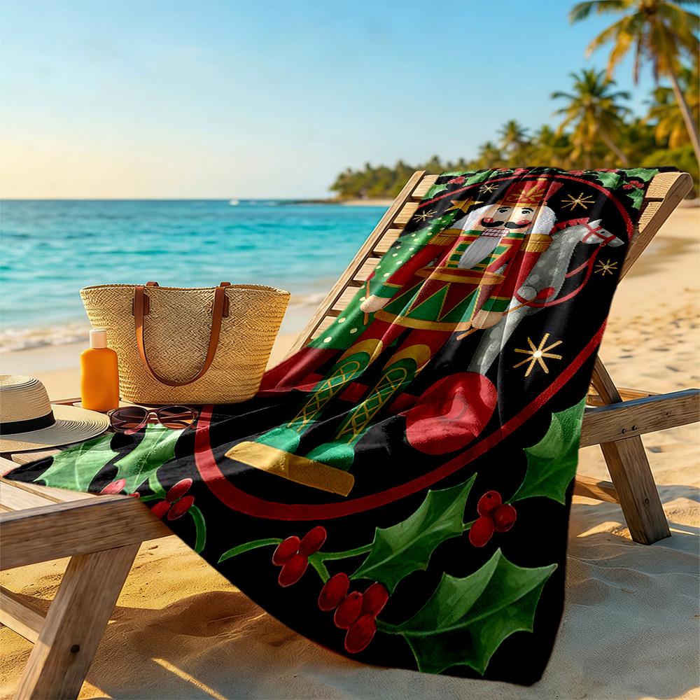 Christmas Beach Towel High Absorbency & Quick-Dry Comfortable Lightweight