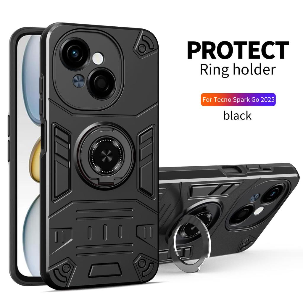 Hülle für TECNO Spark GO 2024 20 20C 30 Pro 30C 2025 Armor Metallring Ständerabdeckung für TECNO GO 1 POP8 POP9 Hülle Coque Fundas
