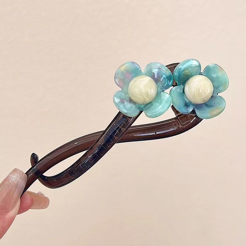 1pc Fashion Elegant Hair Accessory Women's Flower Shaped Twist Clip Suitable For Daily Holiday Wear Elegant Hair Clip Hairpin
